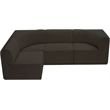 Meridian Furniture Ollie Brown Boucle Fabric Modular Sectional
