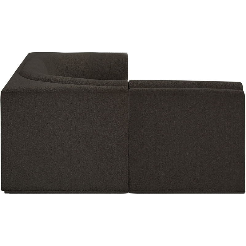 Meridian Furniture Ollie Brown Boucle Fabric Modular Sectional