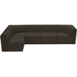 Meridian Furniture Ollie Brown Boucle Fabric Modular Sectional