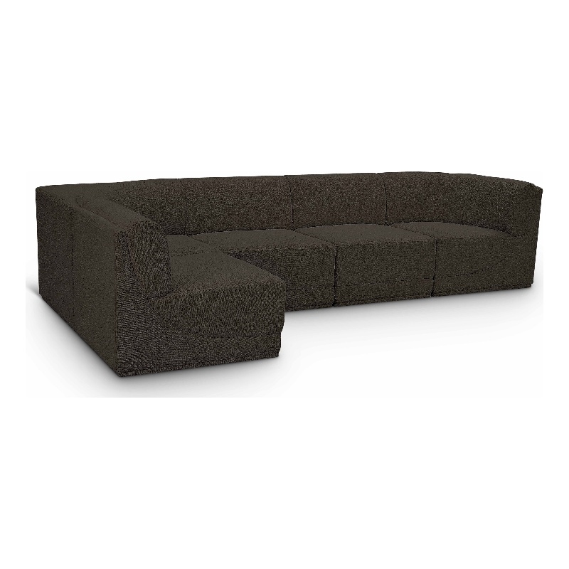 Brown/5-Piece: 3 Armless Chair, 2 Corner Chair