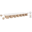 Meridian Furniture Pavilion Cream Boucle Fabric Bench
