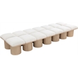 Meridian Furniture Pavilion Cream Boucle Fabric Bench