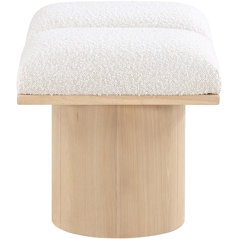 Meridian Furniture Pavilion Cream Boucle Fabric Bench