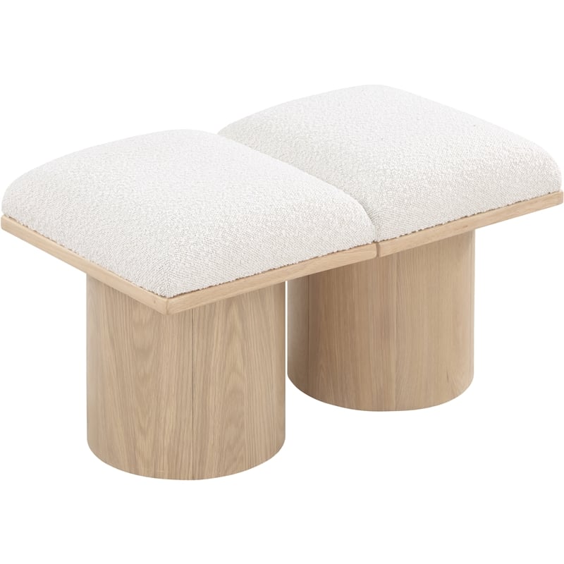 Meridian Furniture Pavilion Cream Boucle Fabric Bench