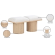 Meridian Furniture Pavilion Cream Boucle Fabric Bench