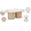 Meridian Furniture Pavilion Cream Boucle Fabric Bench