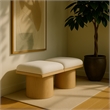 Meridian Furniture Pavilion Cream Boucle Fabric Bench