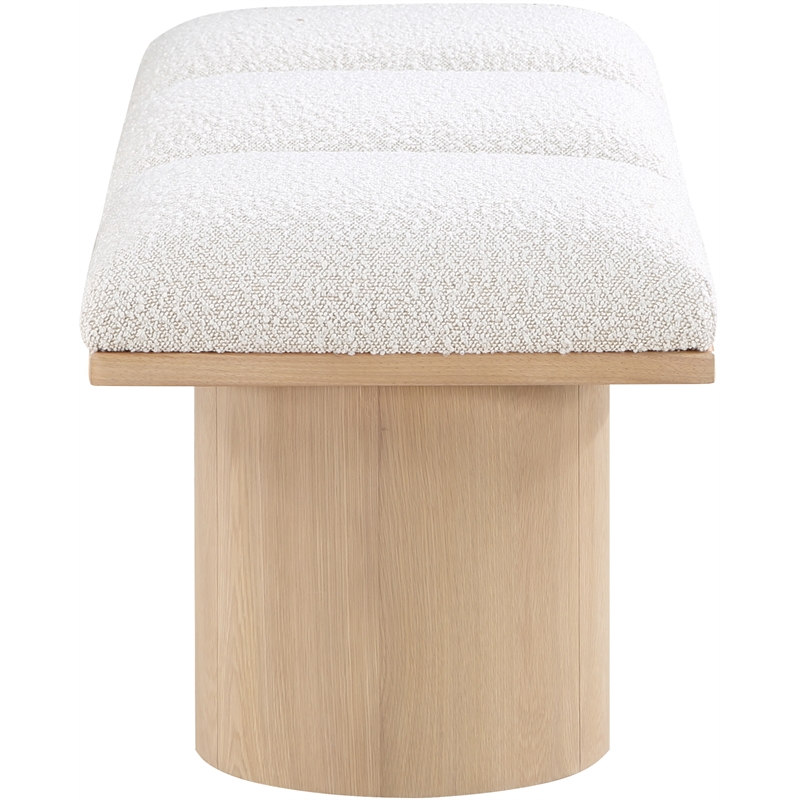 Meridian Furniture Pavilion Cream Boucle Fabric Bench
