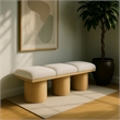 Meridian Furniture Pavilion Cream Boucle Fabric Bench