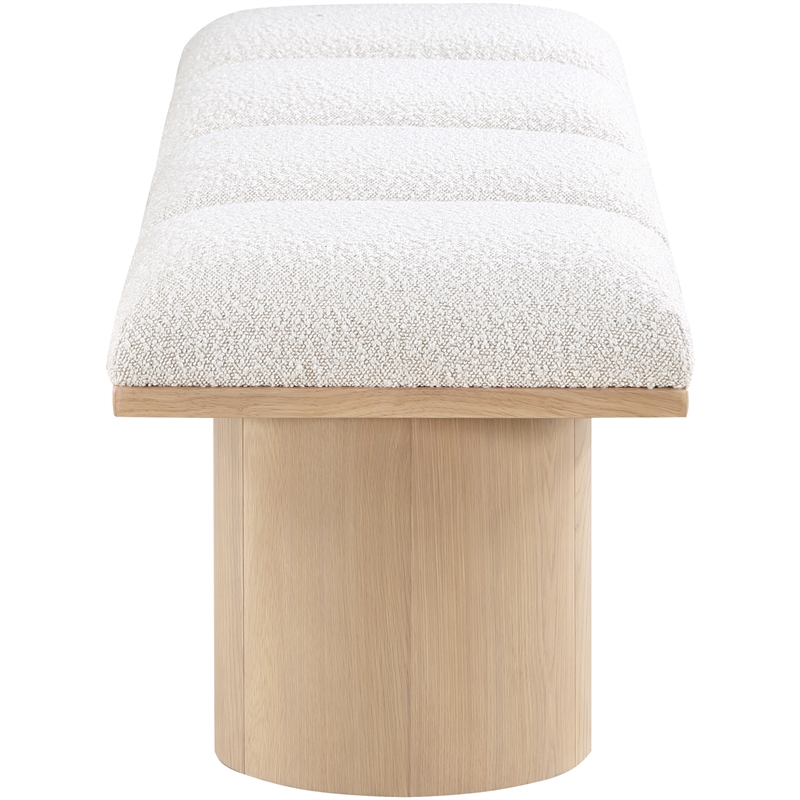 Meridian Furniture Pavilion Cream Boucle Fabric Bench
