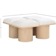 Meridian Furniture Pavilion Cream Boucle Fabric Bench
