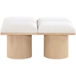 Meridian Furniture Pavilion Cream Boucle Fabric Bench