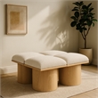 Meridian Furniture Pavilion Cream Boucle Fabric Bench