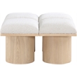 Meridian Furniture Pavilion Cream Boucle Fabric Bench