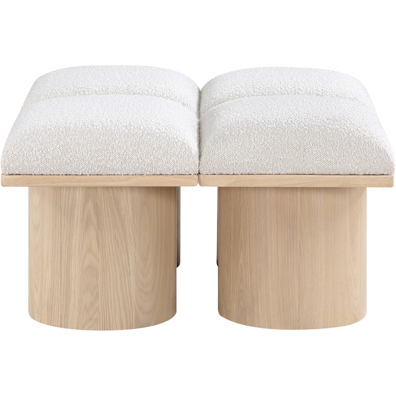 Meridian Furniture Pavilion Cream Boucle Fabric Bench
