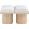 Meridian Furniture Pavilion Cream Boucle Fabric Bench
