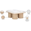 Meridian Furniture Pavilion Cream Boucle Fabric Bench