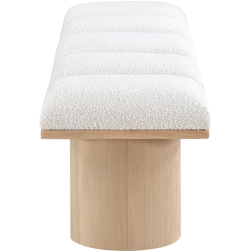 Meridian Furniture Pavilion Cream Boucle Fabric Bench