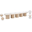 Meridian Furniture Pavilion Cream Boucle Fabric Bench
