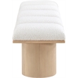 Meridian Furniture Pavilion Cream Boucle Fabric Bench