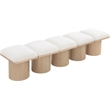 Meridian Furniture Pavilion Cream Boucle Fabric Bench