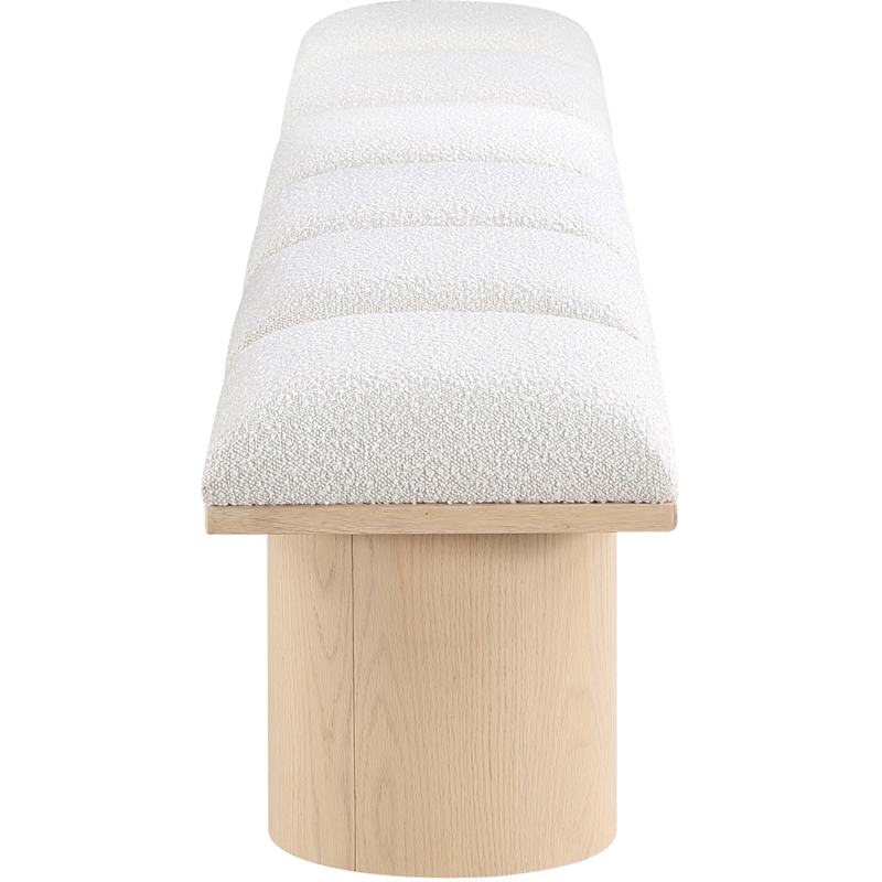 Meridian Furniture Pavilion Cream Boucle Fabric Bench