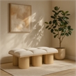 Meridian Furniture Pavilion Cream Boucle Fabric Bench