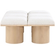 Meridian Furniture Pavilion Cream Boucle Fabric Bench