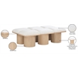 Meridian Furniture Pavilion Cream Boucle Fabric Bench