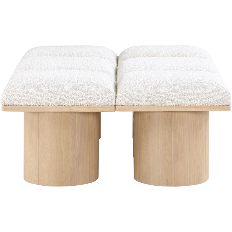 Meridian Furniture Pavilion Cream Boucle Fabric Bench