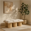Meridian Furniture Pavilion Cream Boucle Fabric Bench