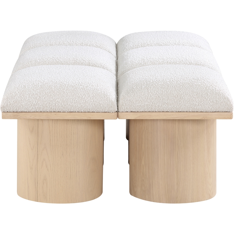 Meridian Furniture Pavilion Cream Boucle Fabric Bench