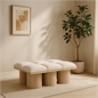 Meridian Furniture Pavilion Cream Boucle Fabric Bench
