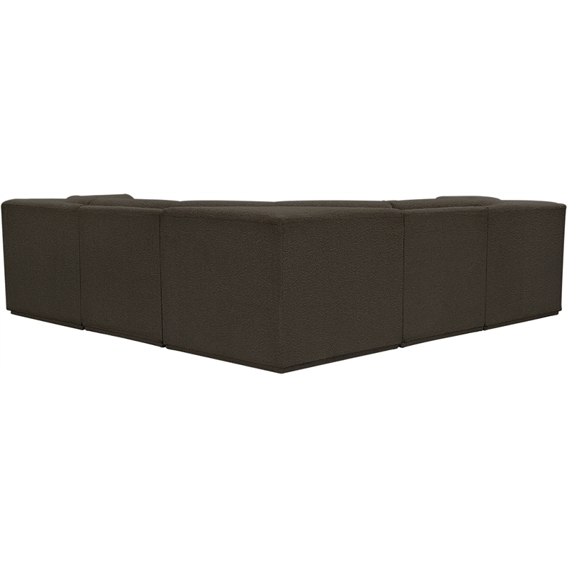 Meridian Furniture Ollie Brown Boucle Fabric Modular Sectional