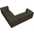 Meridian Furniture Ollie Brown Boucle Fabric Modular Sectional