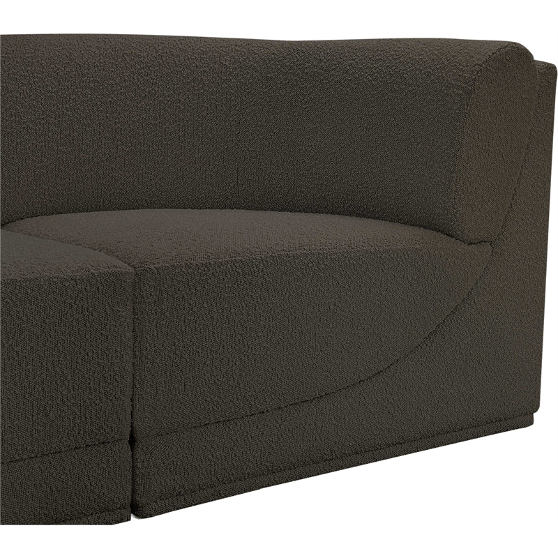 Meridian Furniture Ollie Brown Boucle Fabric Modular Sectional