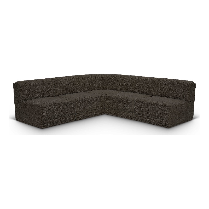 Brown/5-Piece: 4 Armless Chair, 1 Corner Chair