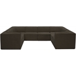 Meridian Furniture Ollie Brown Boucle Fabric Modular Sectional