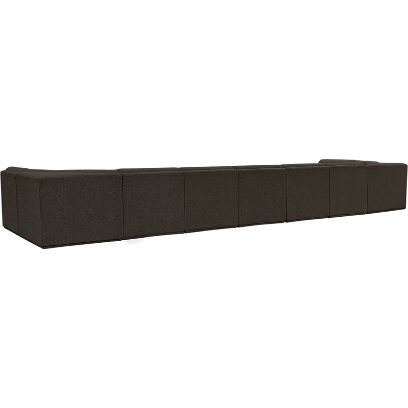 Meridian Furniture Ollie Brown Boucle Fabric Modular Sectional