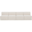 Meridian Furniture Ollie Cream Boucle Fabric Modular Sofa