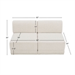 Meridian Furniture Ollie Cream Boucle Fabric Modular Sofa