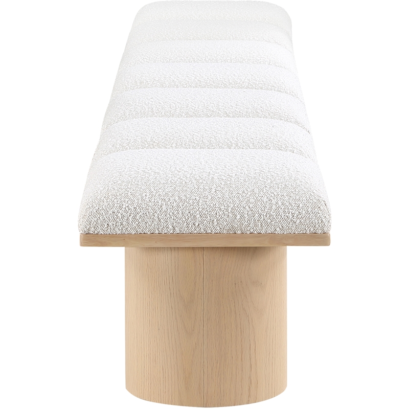 Meridian Furniture Pavilion Cream Boucle Fabric Bench