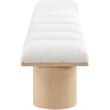 Meridian Furniture Pavilion Cream Boucle Fabric Bench
