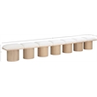 Meridian Furniture Pavilion Cream Boucle Fabric Bench