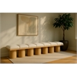 Meridian Furniture Pavilion Cream Boucle Fabric Bench