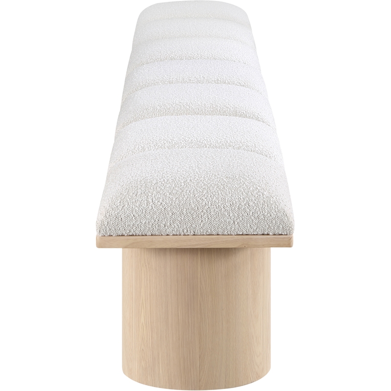 Meridian Furniture Pavilion Cream Boucle Fabric Bench