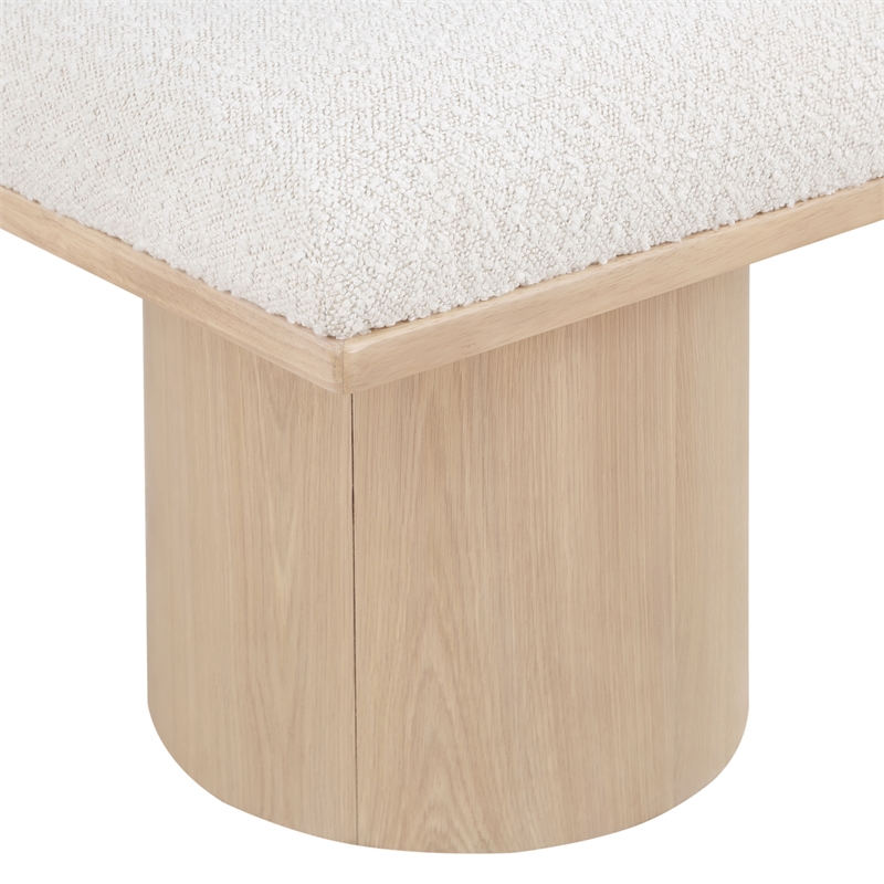 Meridian Furniture Pavilion Cream Boucle Fabric Bench