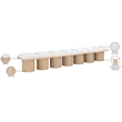 Meridian Furniture Pavilion Cream Boucle Fabric Bench