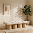 Meridian Furniture Pavilion Cream Boucle Fabric Bench