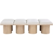 Meridian Furniture Pavilion Cream Boucle Fabric Bench
